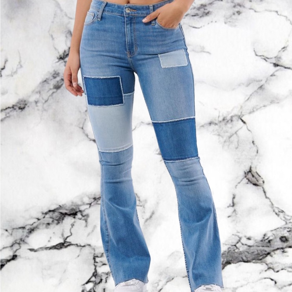 Patchwork Blue Jeans